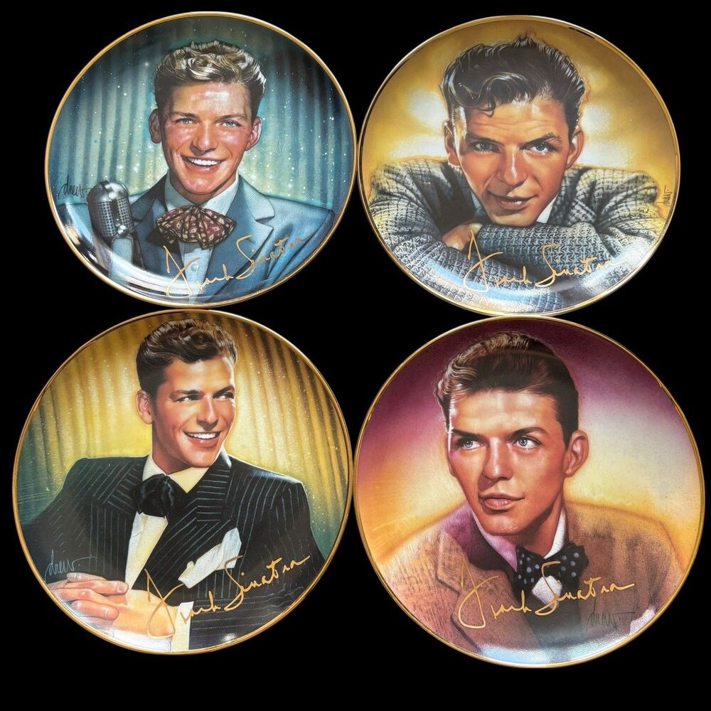 Franklin Mint Sinatra Collector Plates-Set of 4 Numbered Limited-Edition Vintage